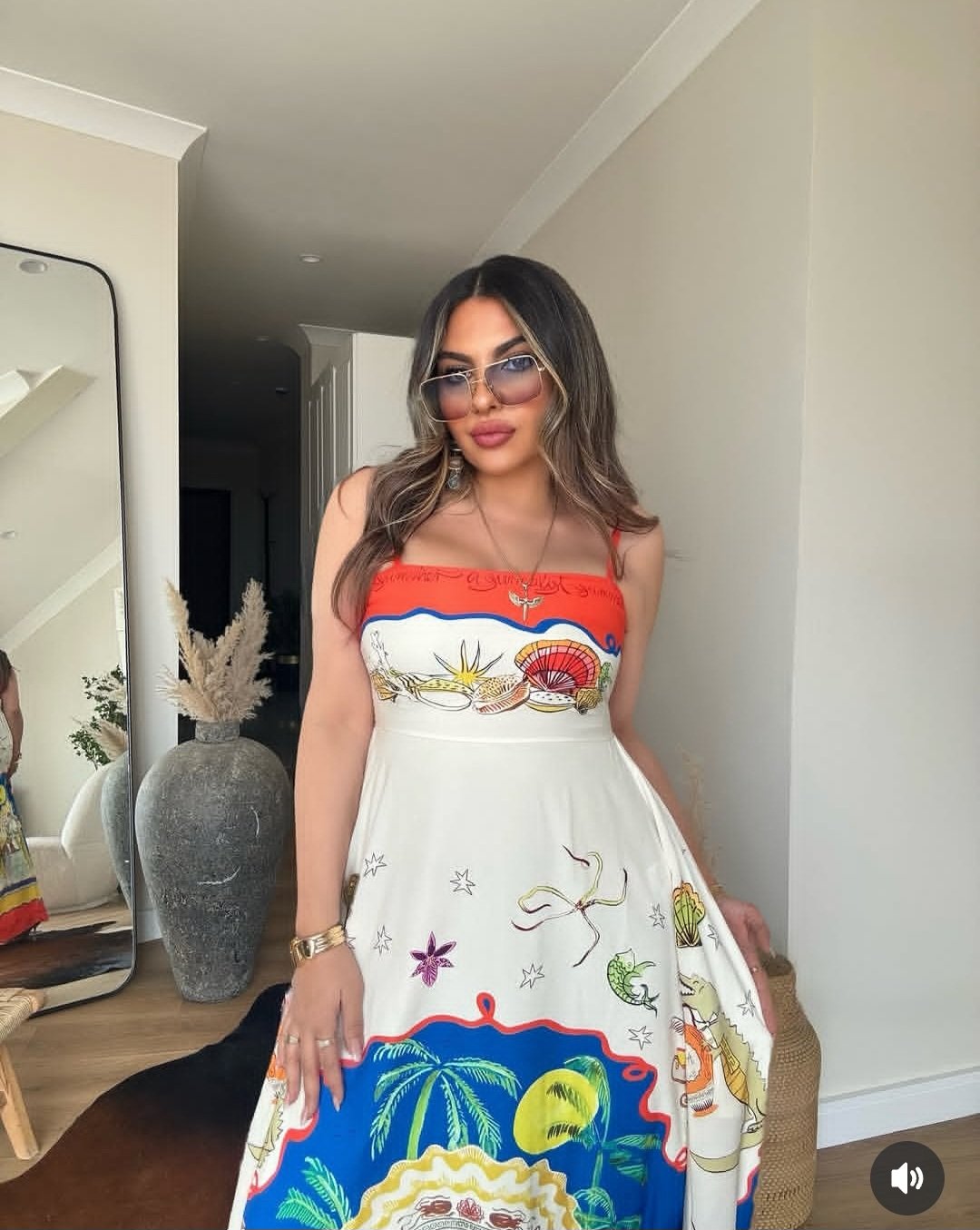 Orange maxi Alemais dress - صورة 5