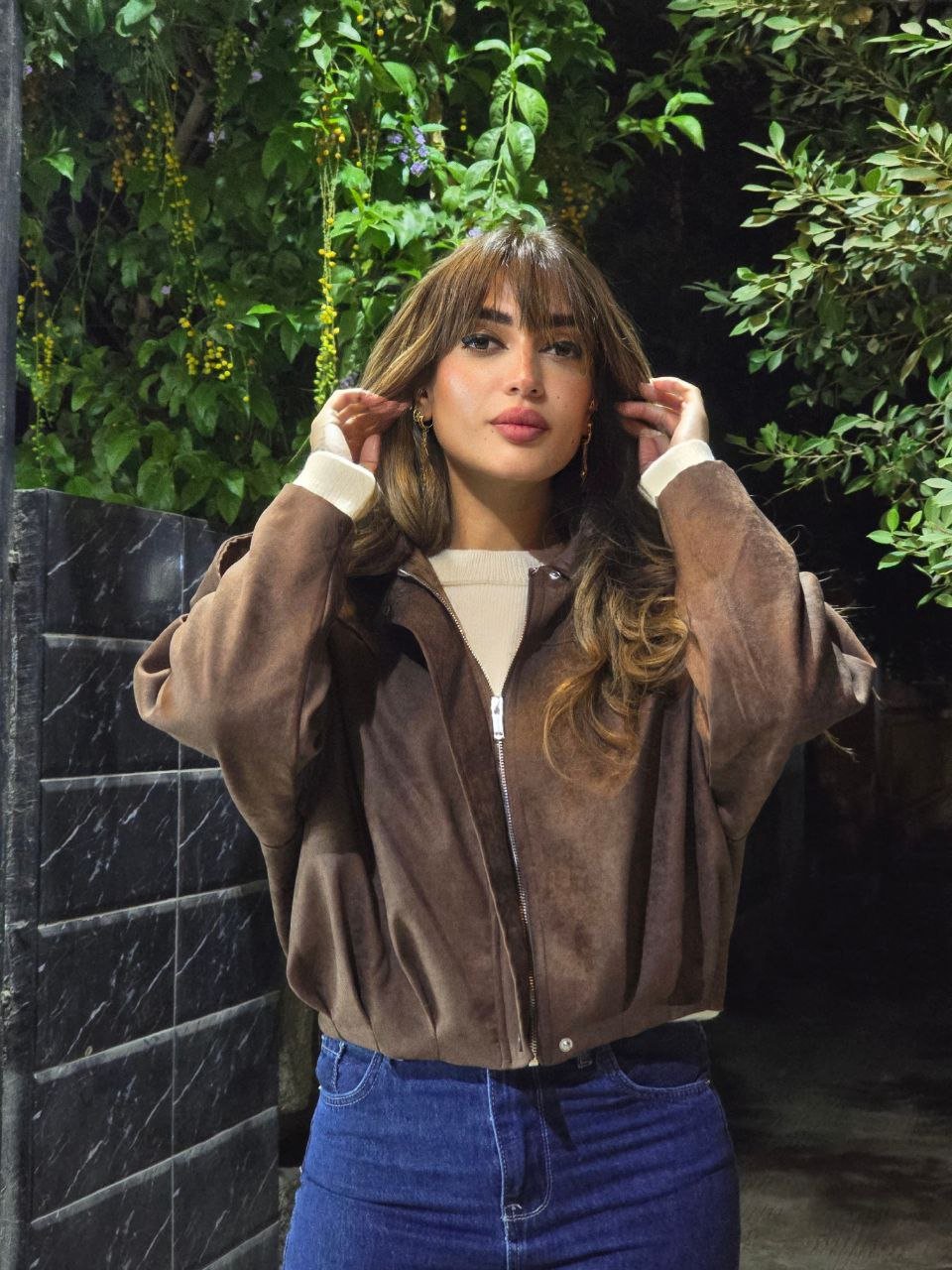 Zra Model Chocolate Brown Suede Jacket - Image 7