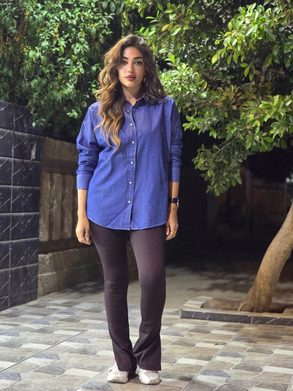 Blue denim polo shirt  - Image 4