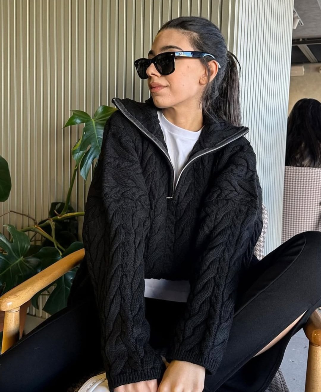 Black Braided Pullover  - Image 2