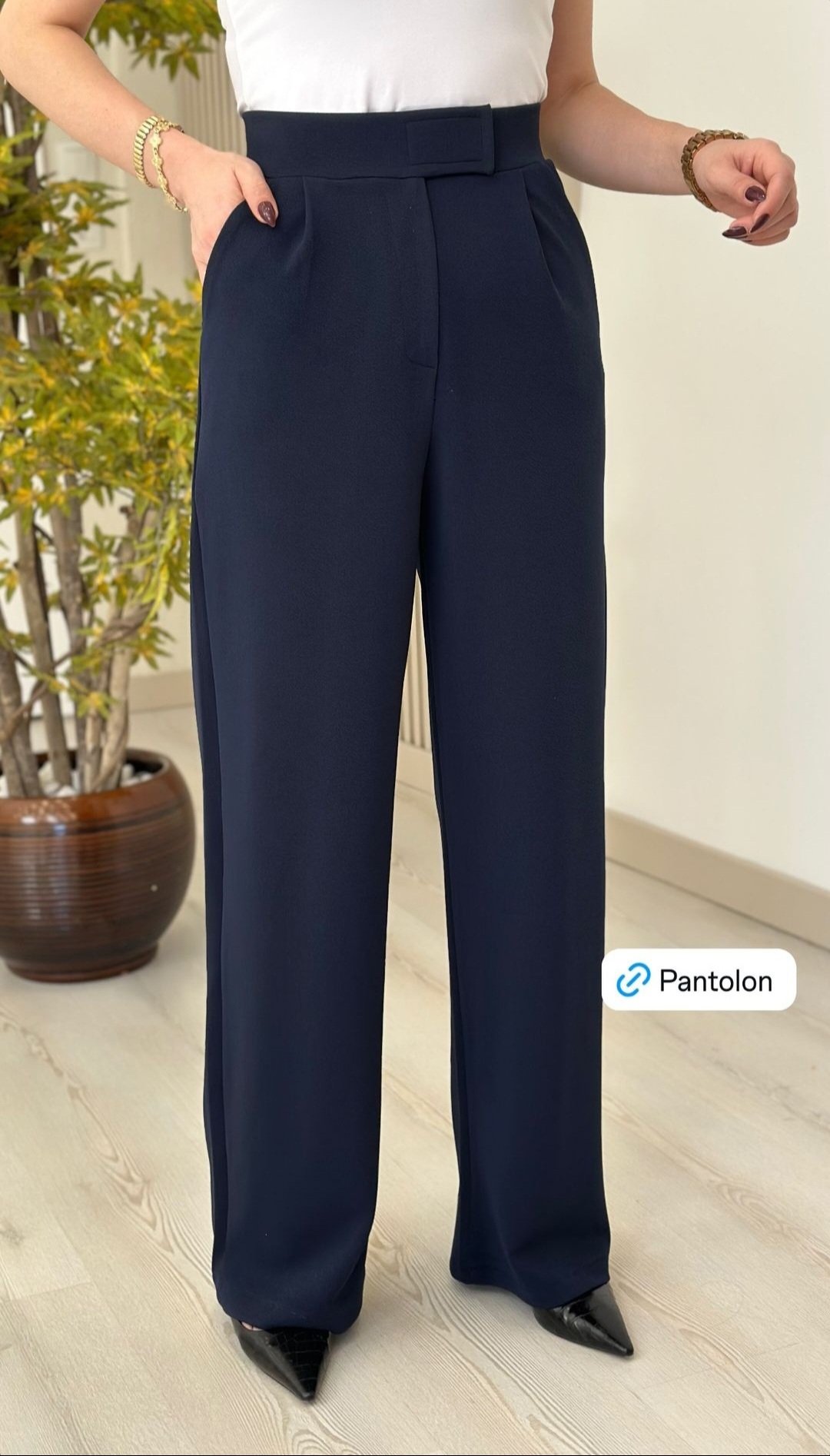 Navy Blue Classic Stitch Pants  - Image 1