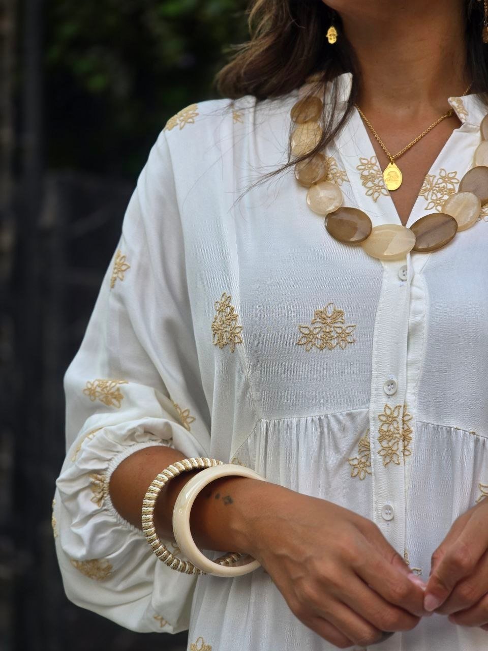 White embroidered dress - Image 1