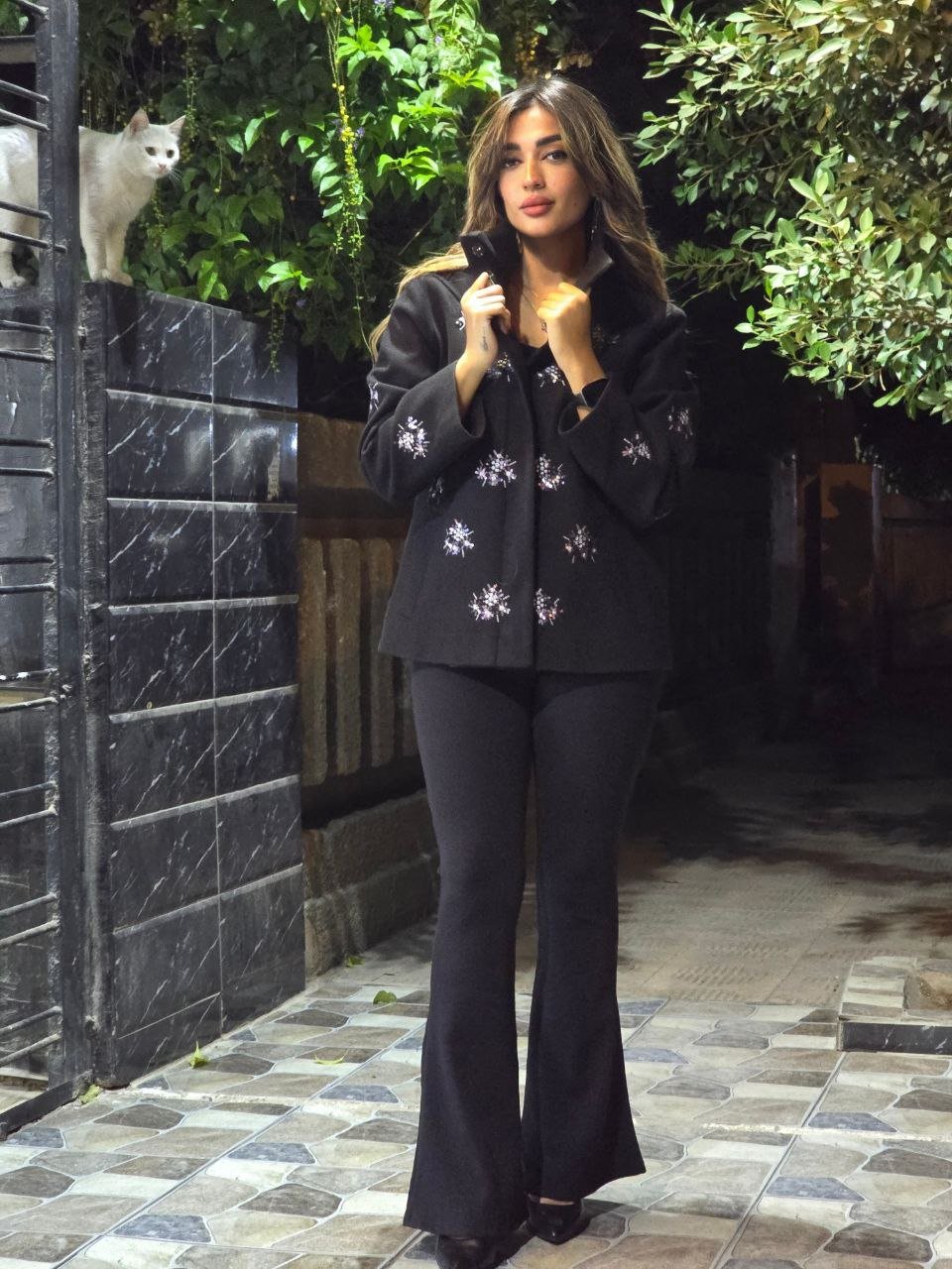 Classic Black Jacket with Silver Sequins - Image 4