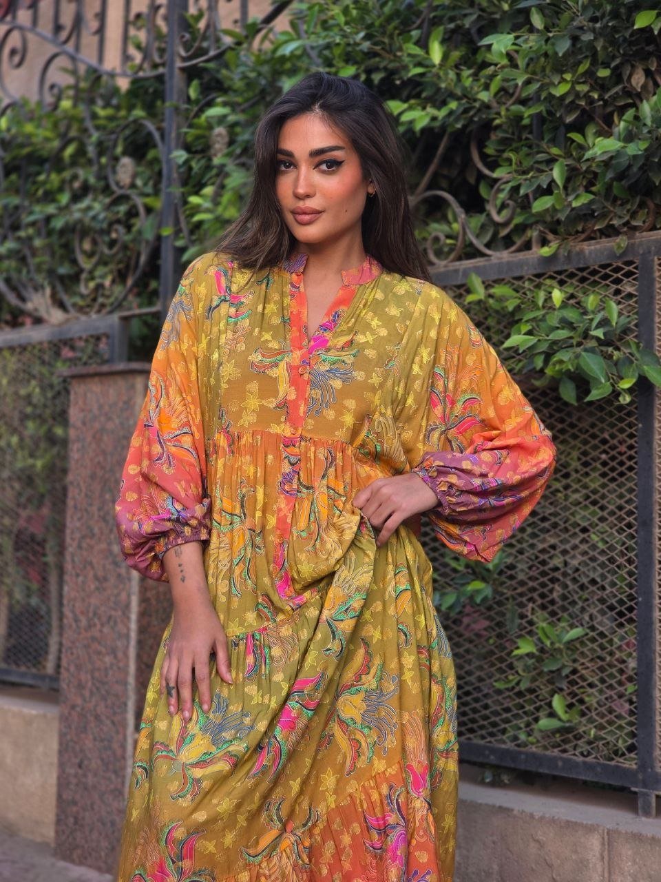Lime multicolour dress  - Image 6