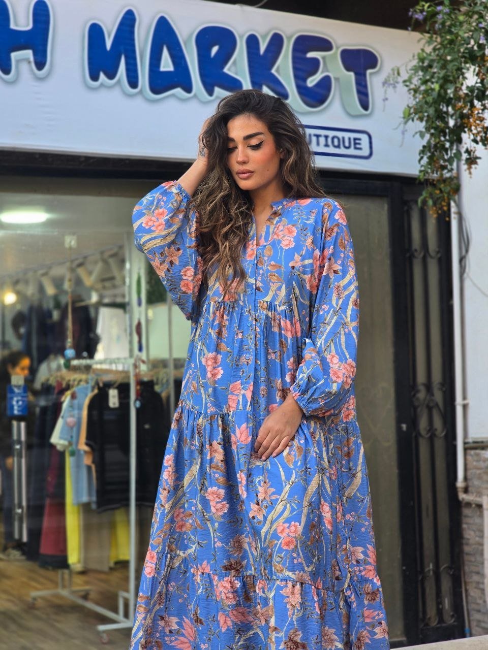 Blue floral dress - صورة 4
