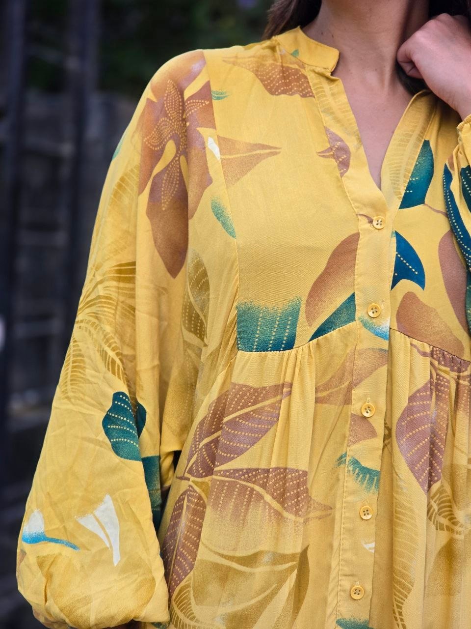 Yellow floral dress - Image 3