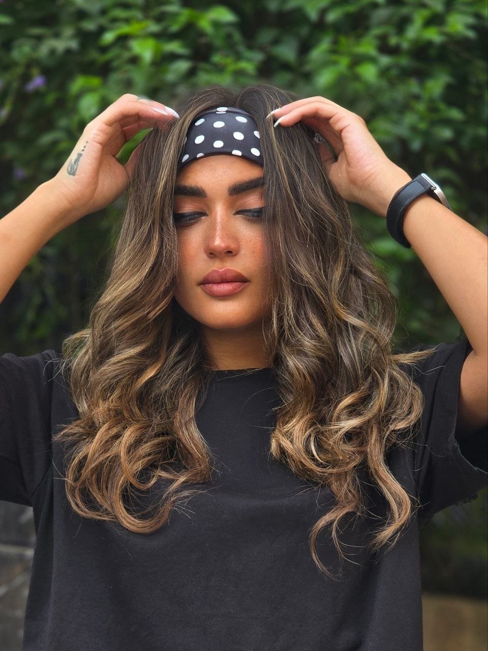 Black polka bandana - Image 1