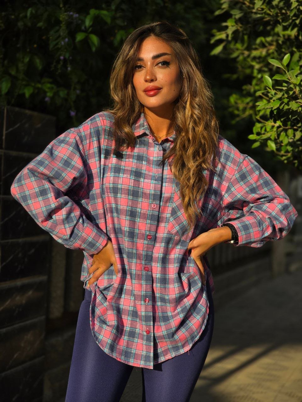 Pink Plaid Flannel Chemise  - Image 1