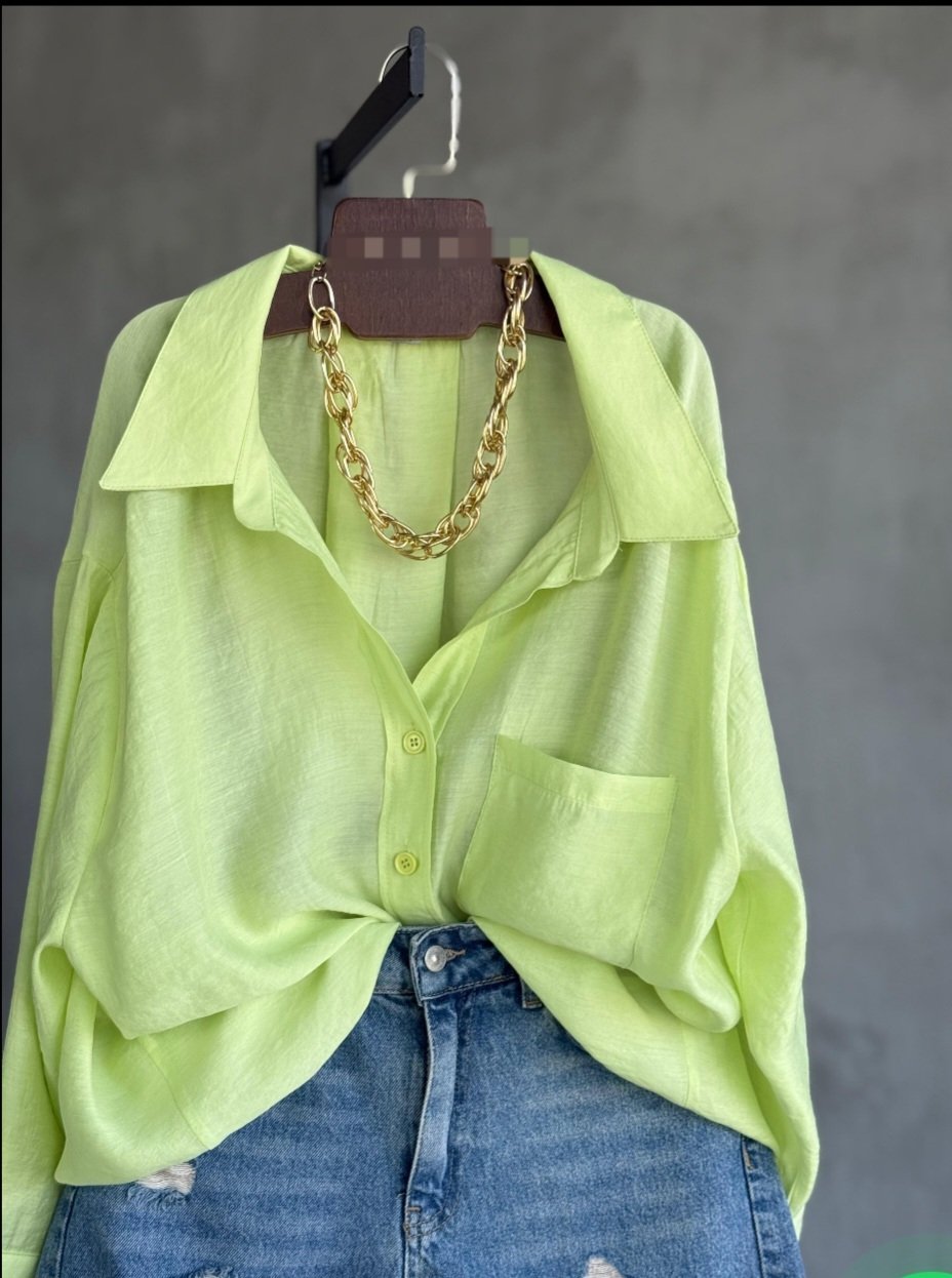 Lime green basic shirt - Image 5
