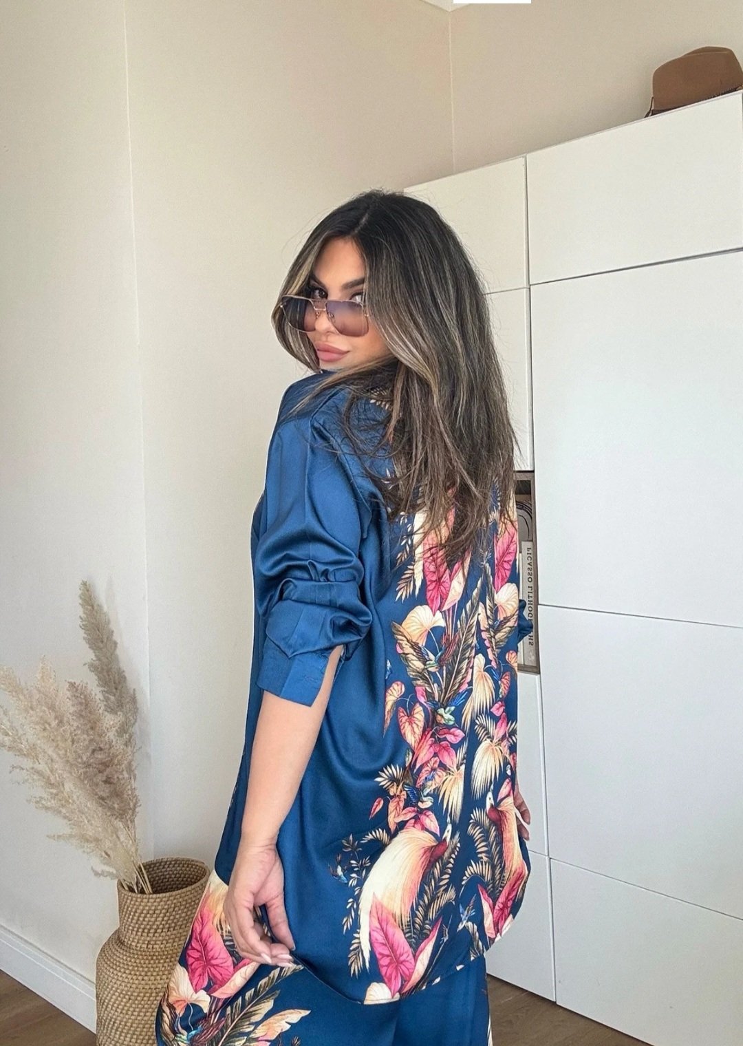 Navy blue bird satin set 🐦 - Image 2