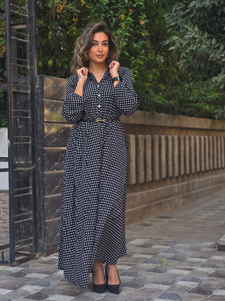 Black maxi polka dress  - Image 8