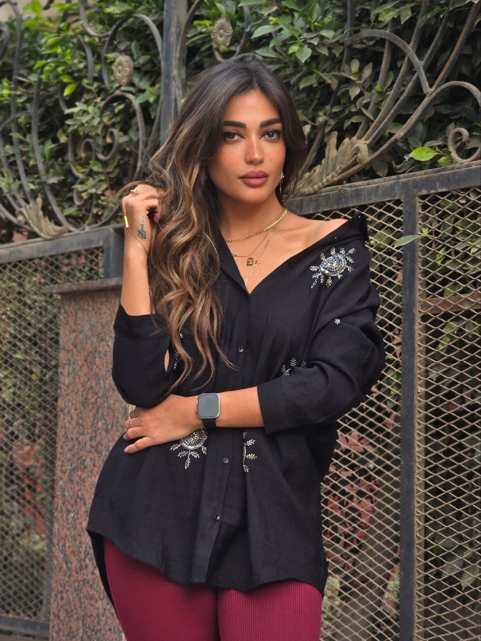 Black Sunny Embroidered Shirt - Image 3