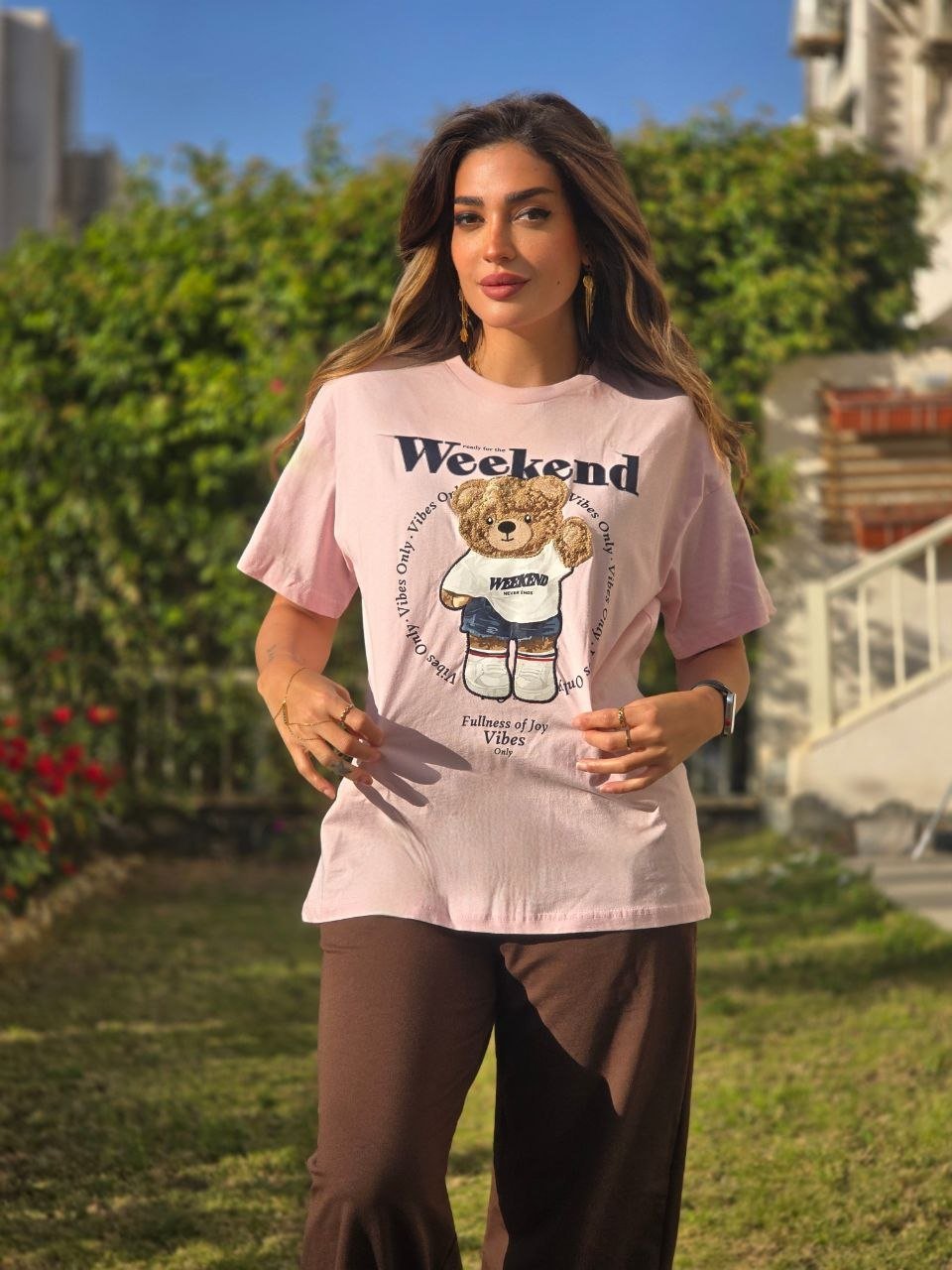 Pink teddy tshirt - صورة 3