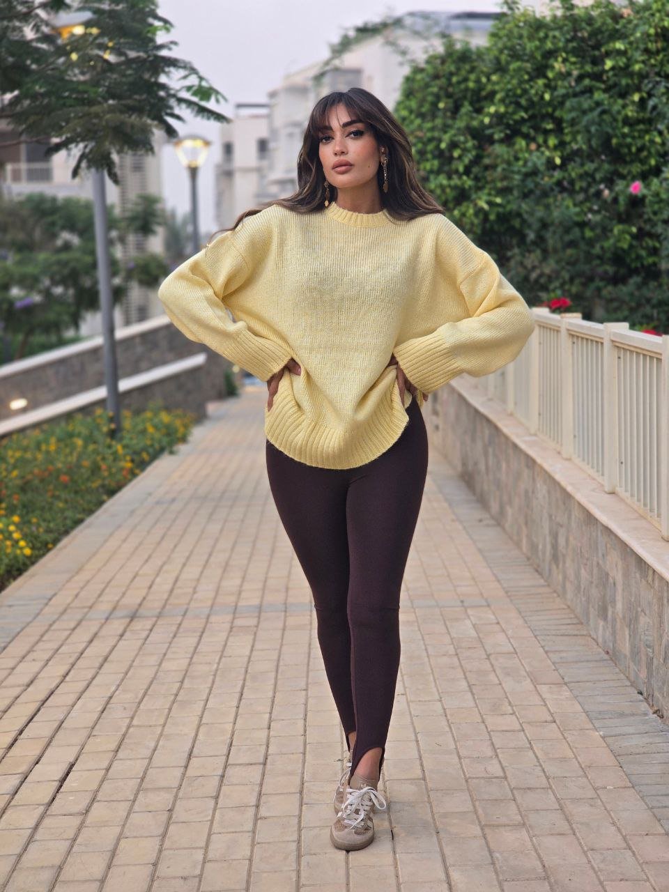 Yellow Oversize Basic Pullover  - Image 1
