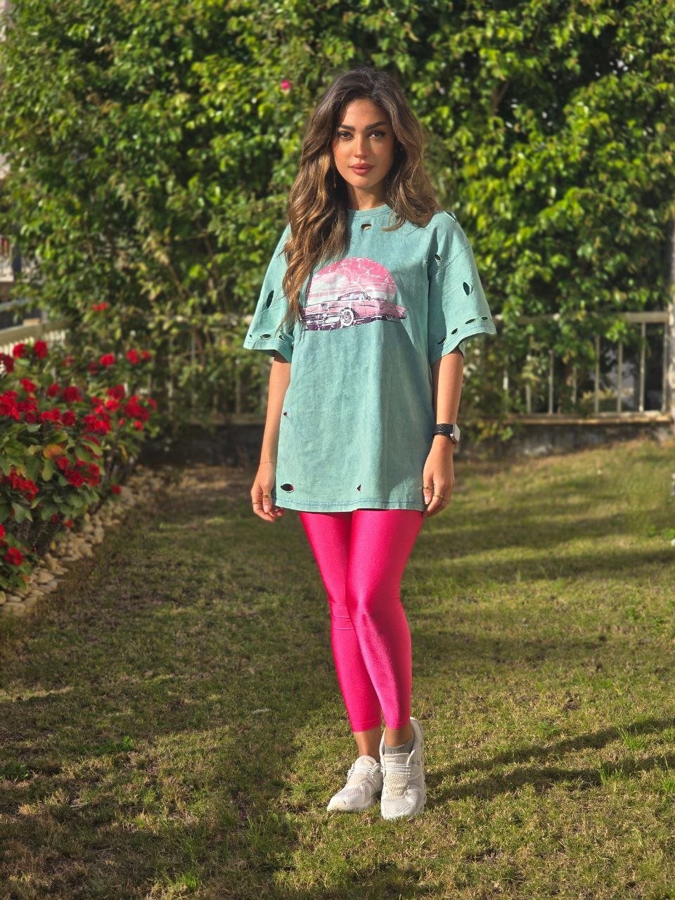 Fushia metallic legging  - Image 3