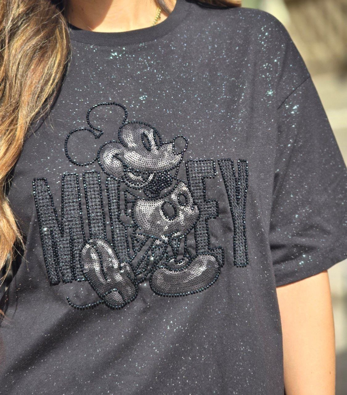 Black Mickey shimmery tshirt - Image 4