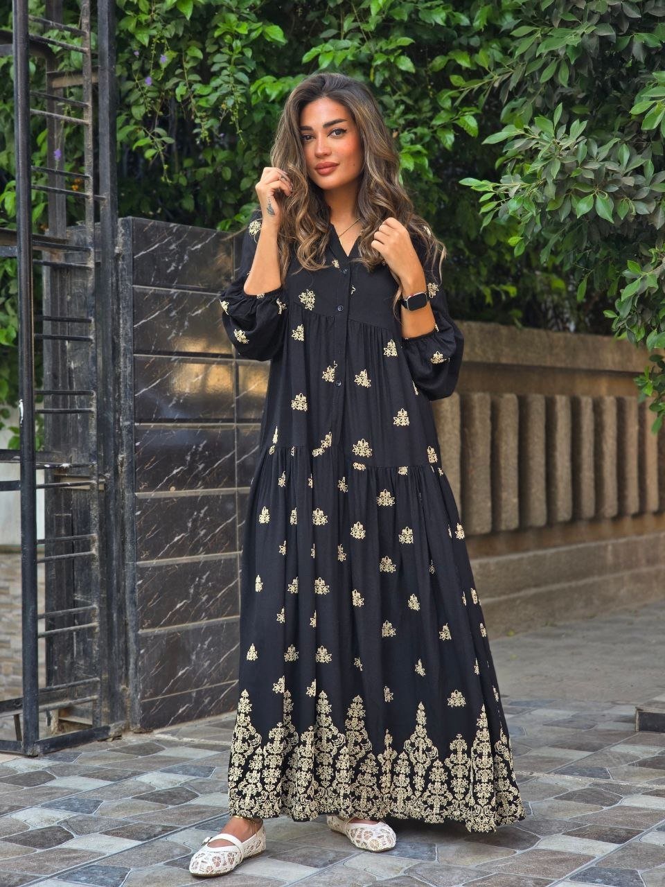 Black Embroidered dress - Image 3