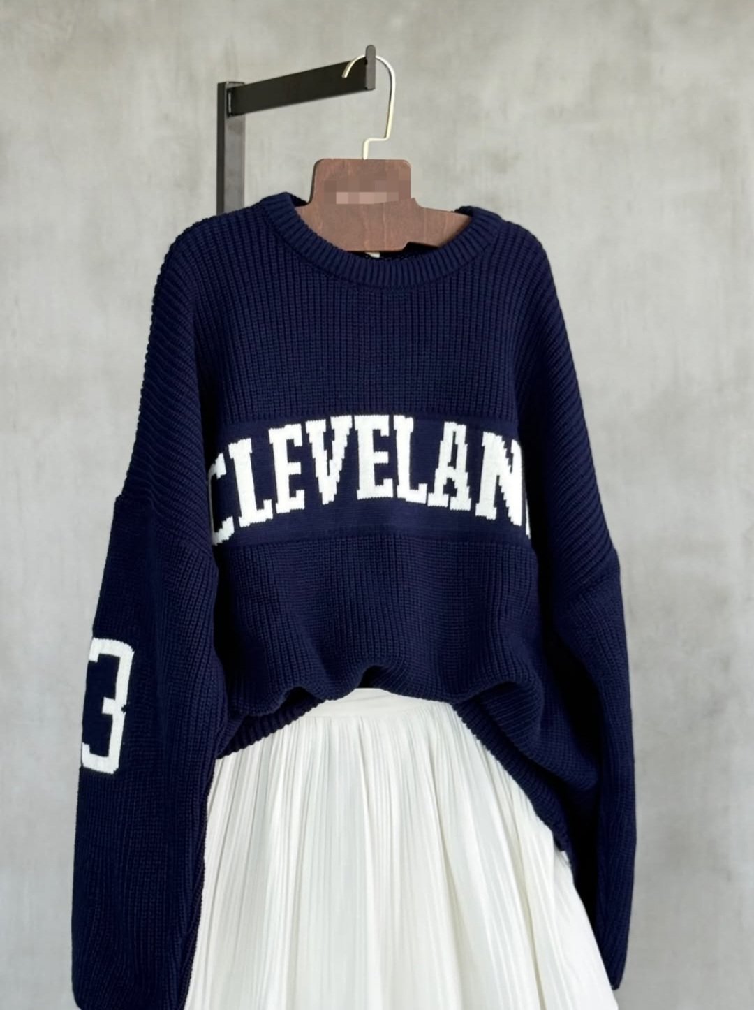 Navy Blue Oversize Knitted Cleveland  - Image 8