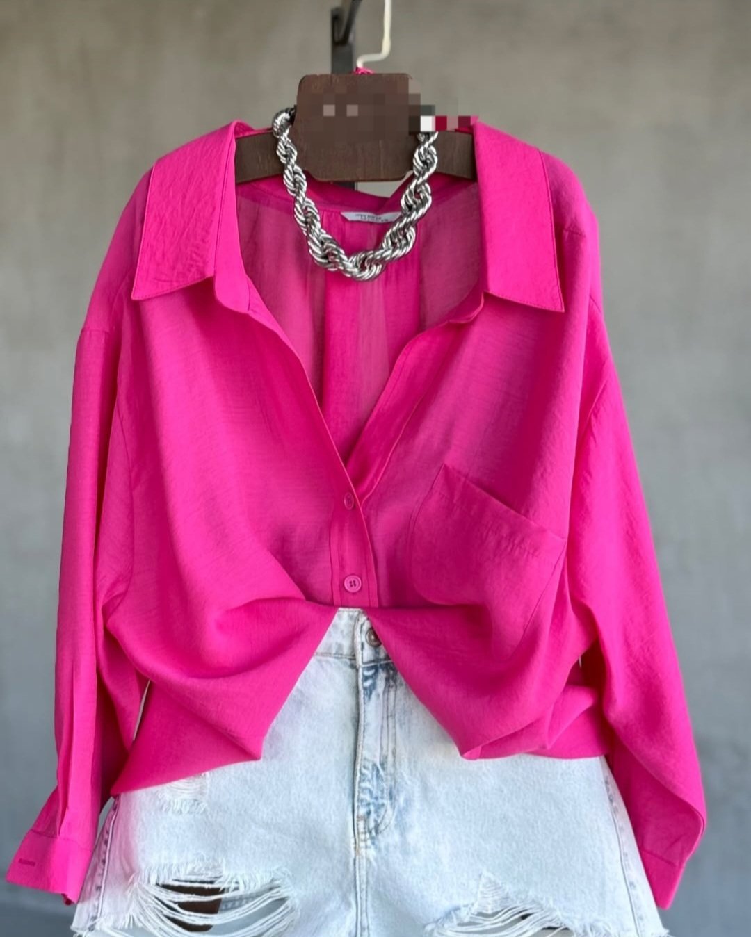 Fushia linen shirt - Image 2