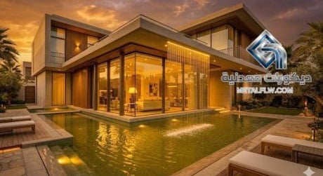 تصميم مسبح لومينوس فلو المتكامل مع ستارة مطرية علوية مدمجة - صورة 1