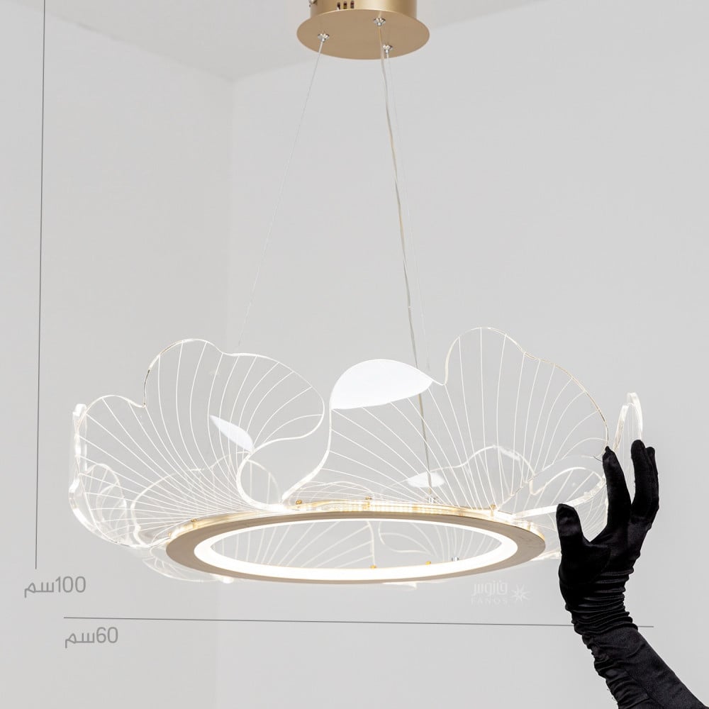 ثريا مودرن اكلوريك حجم كبير قطر60 بـ إضاءة LED - صورة 5
