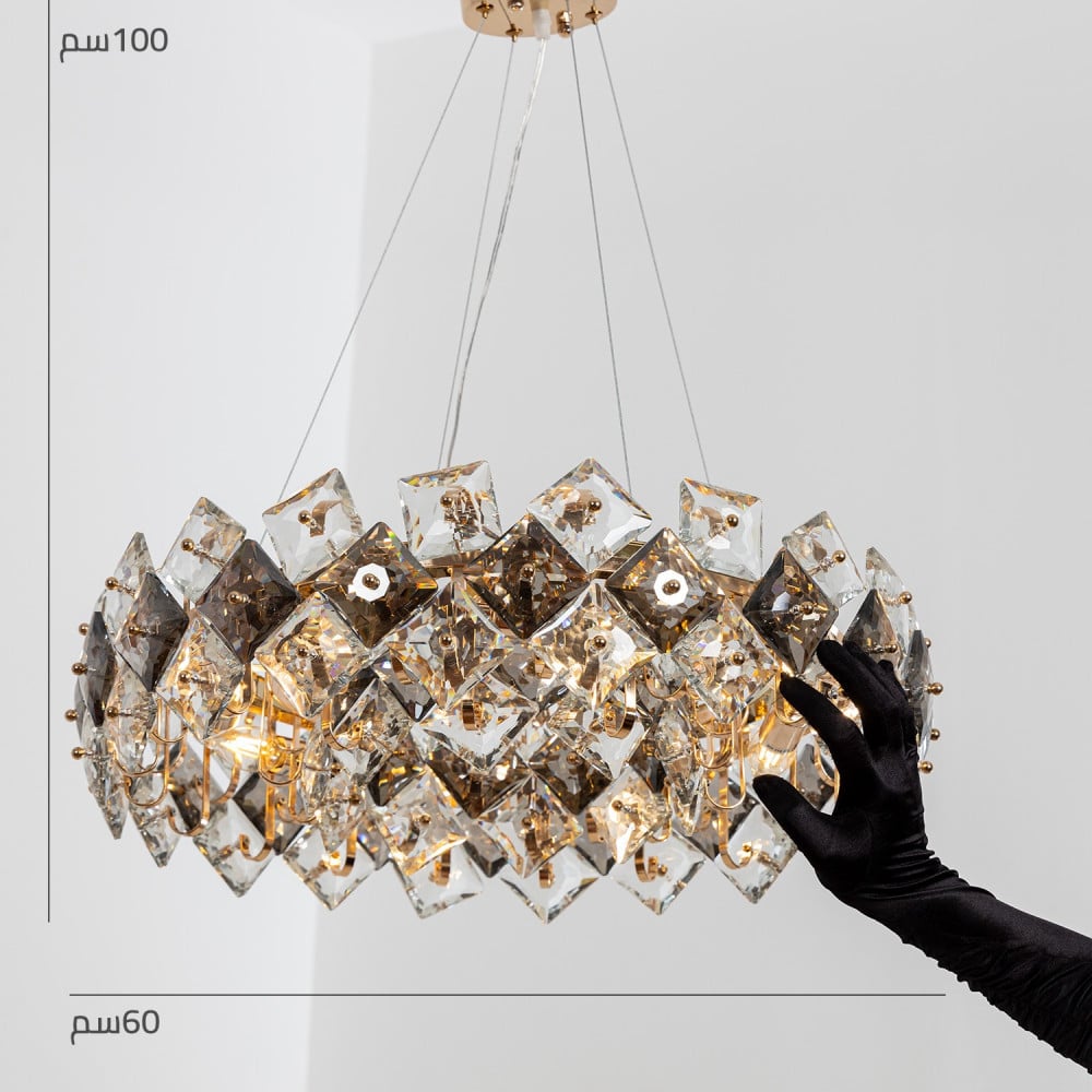ثريا مودرن كريستال مربعات قطر 60 سم - Image 2