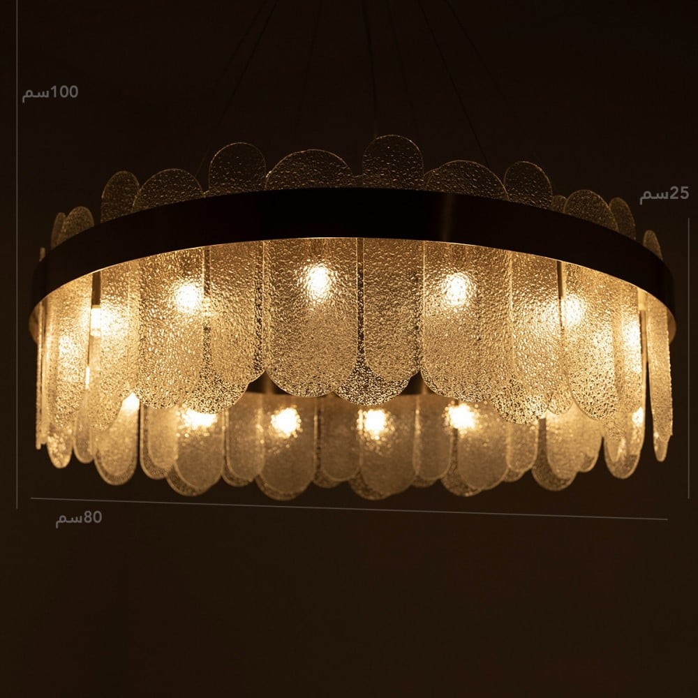ثريا زجاج بيضاوي قطر 80 سم / 48330 - Image 3