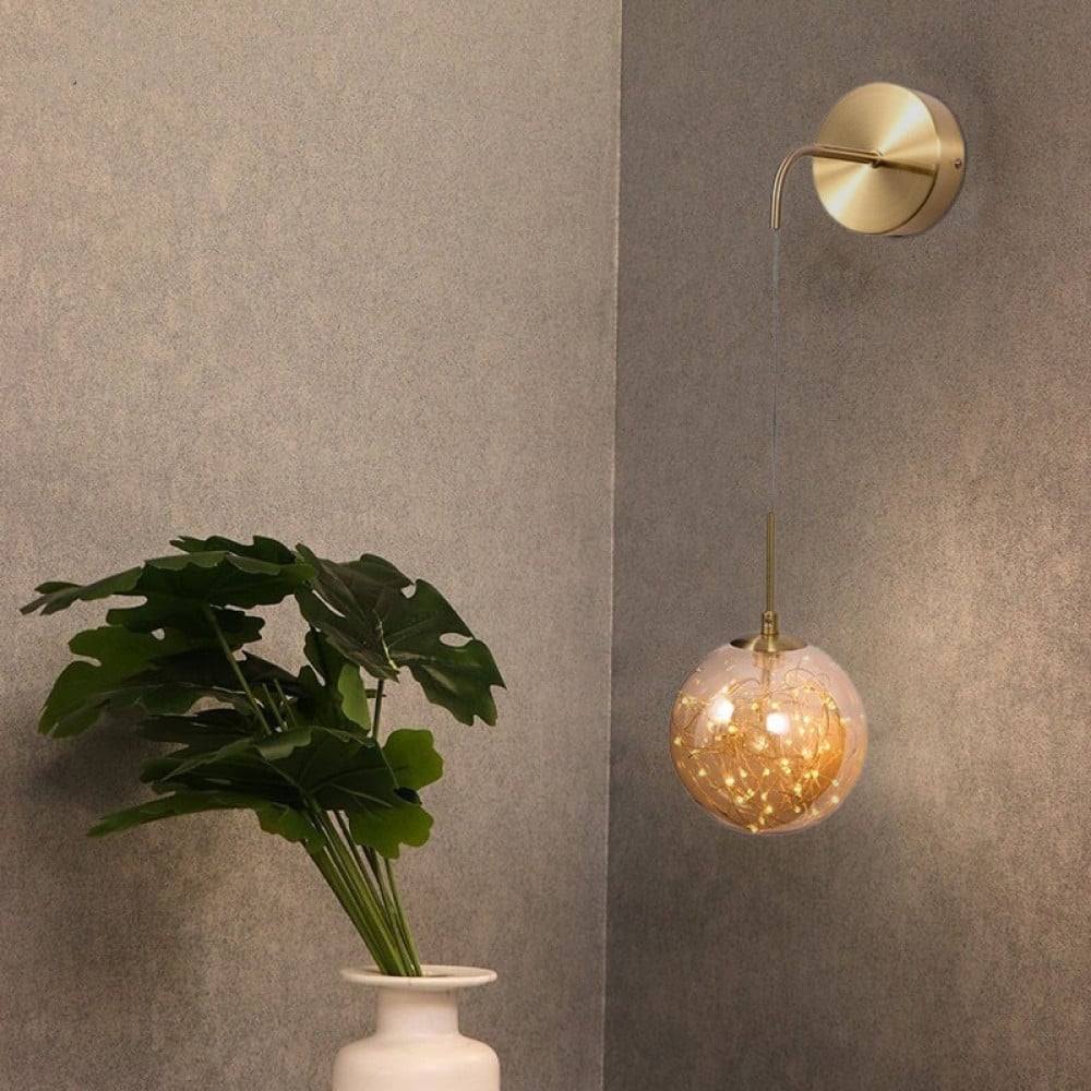 ابليك ذهبي بنقاط LED مع زجاج شفاف48122 - Image 1