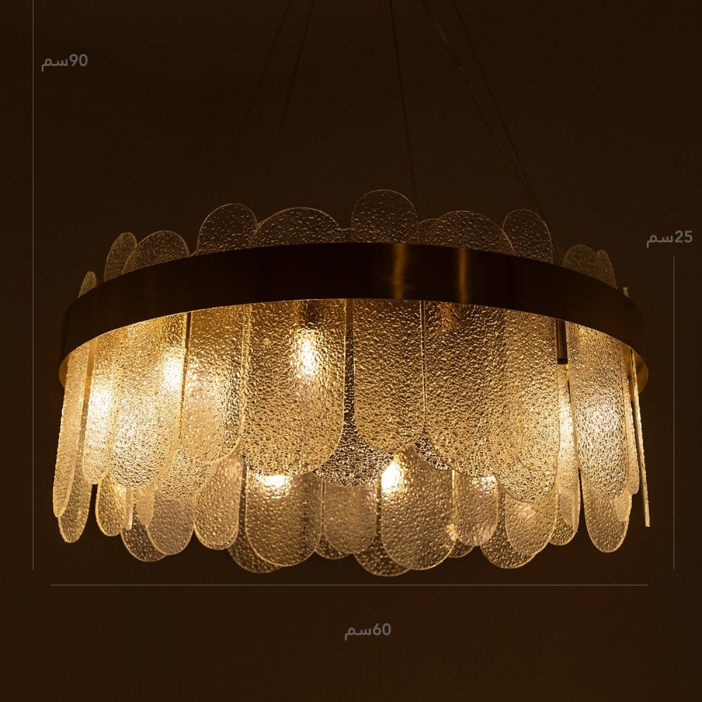 ثريا زجاج بيضاوي قطر 60 سم / 48329 - صورة 3