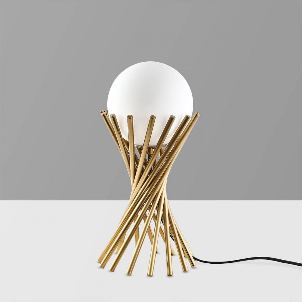 مصباح طاولة رآقي ذهبي حلزوني48173 - Image 1