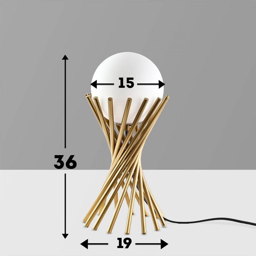 مصباح طاولة رآقي ذهبي حلزوني48173 - Image 3