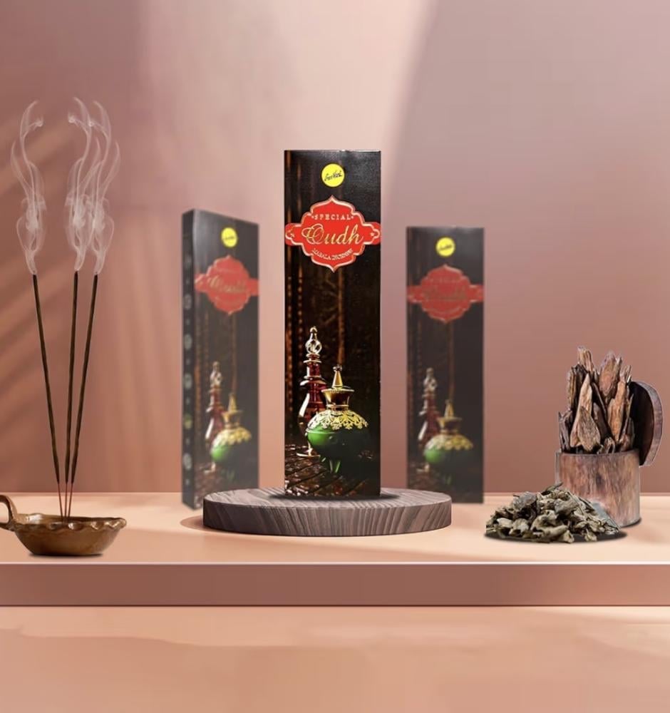 أعواد بخور ند ماسالا بالعود الكمبودي الهندي من اسال، 23 سم، 50 جرام- Indian Cambodian Oud Bakhoor Masala Incense Sticks 23cm 50 Gra- - صورة 2