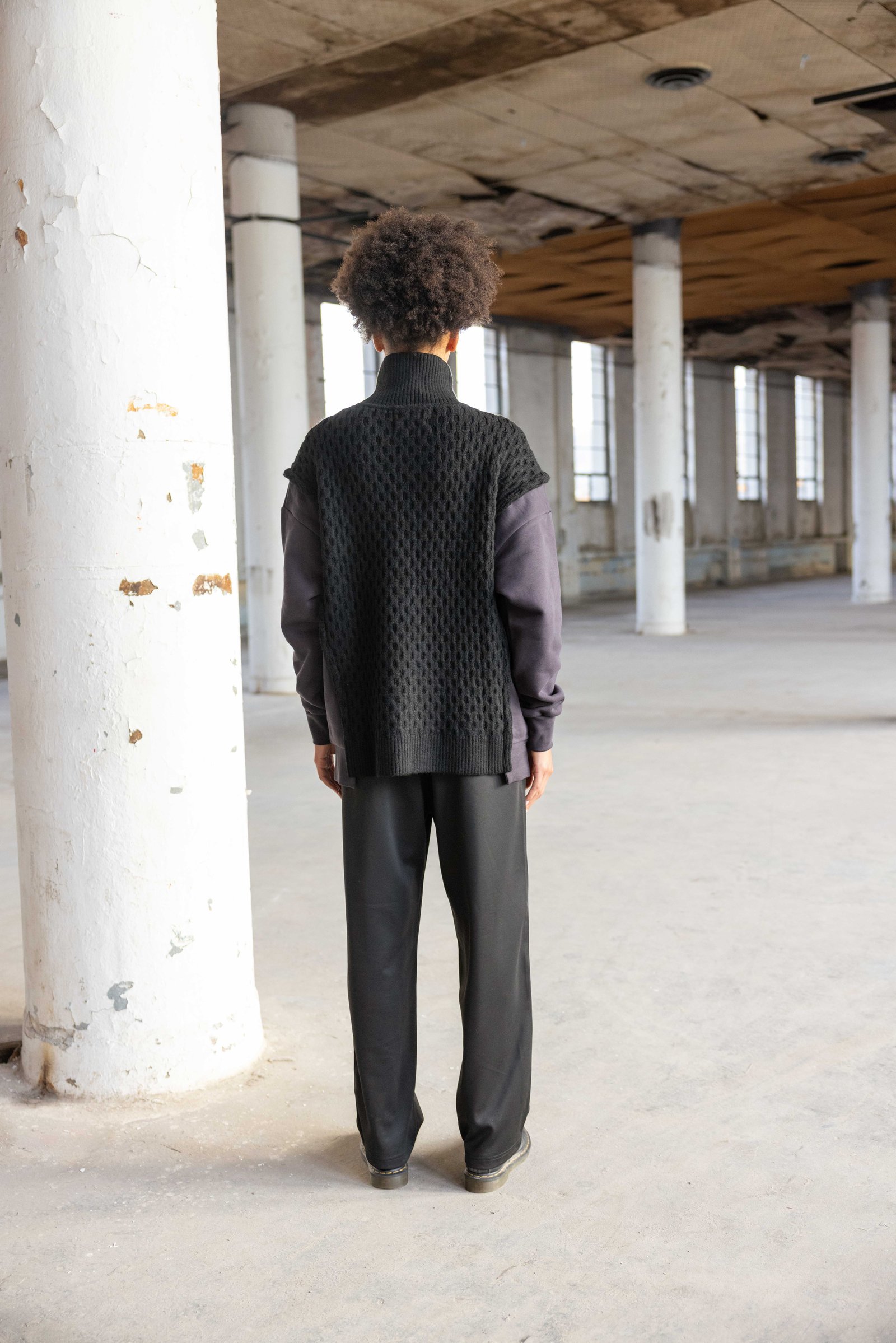  Splicing long sleeve highneck knitwear sweater - Image 7