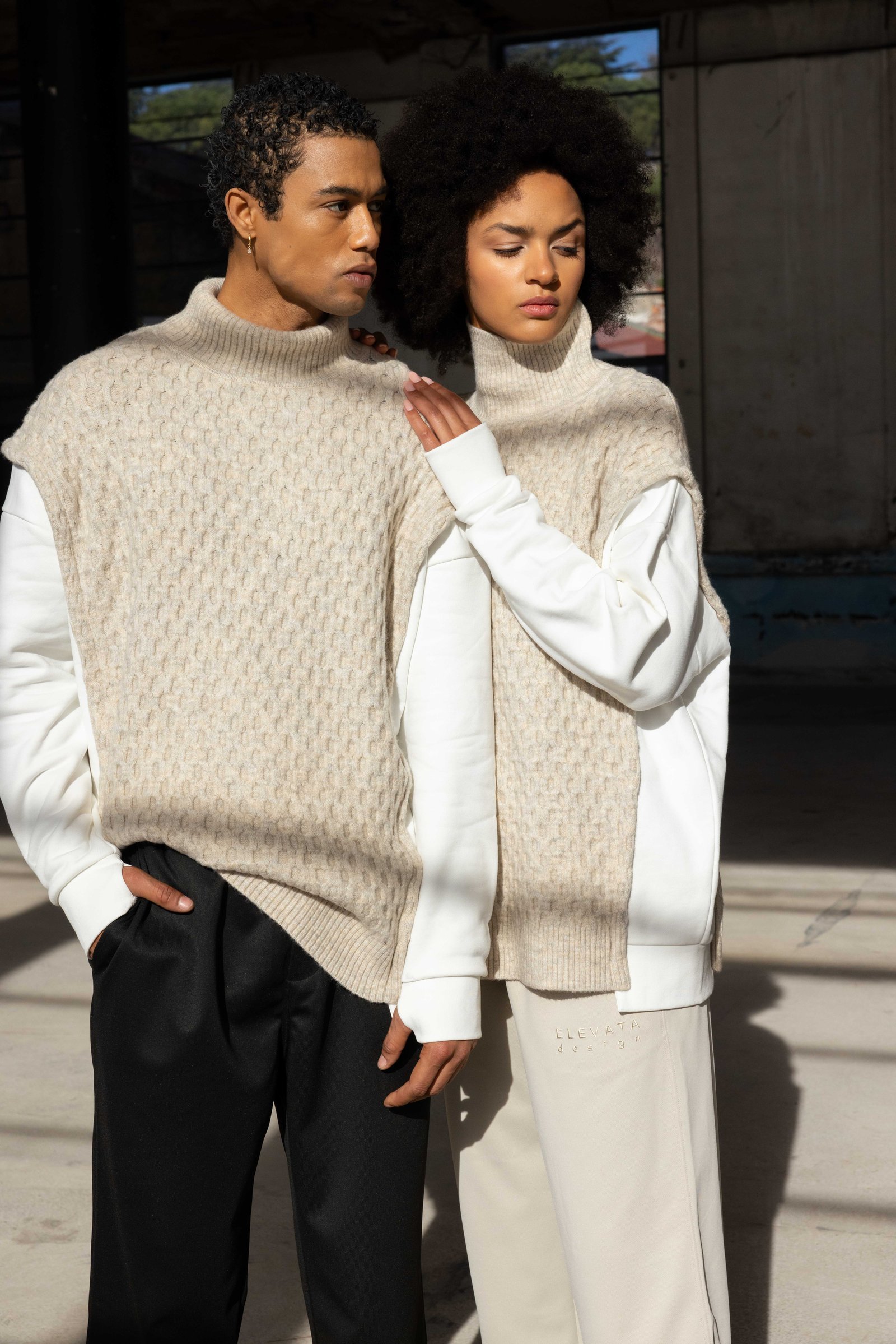  Splicing long sleeve highneck knitwear sweater - Image 10