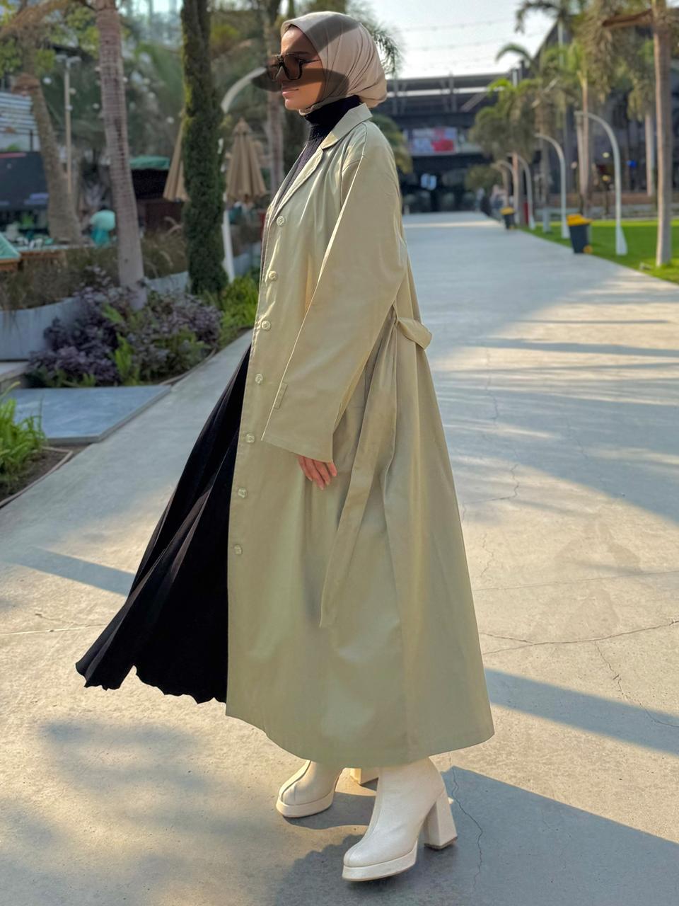 Cotton gabardine coat - Image 2