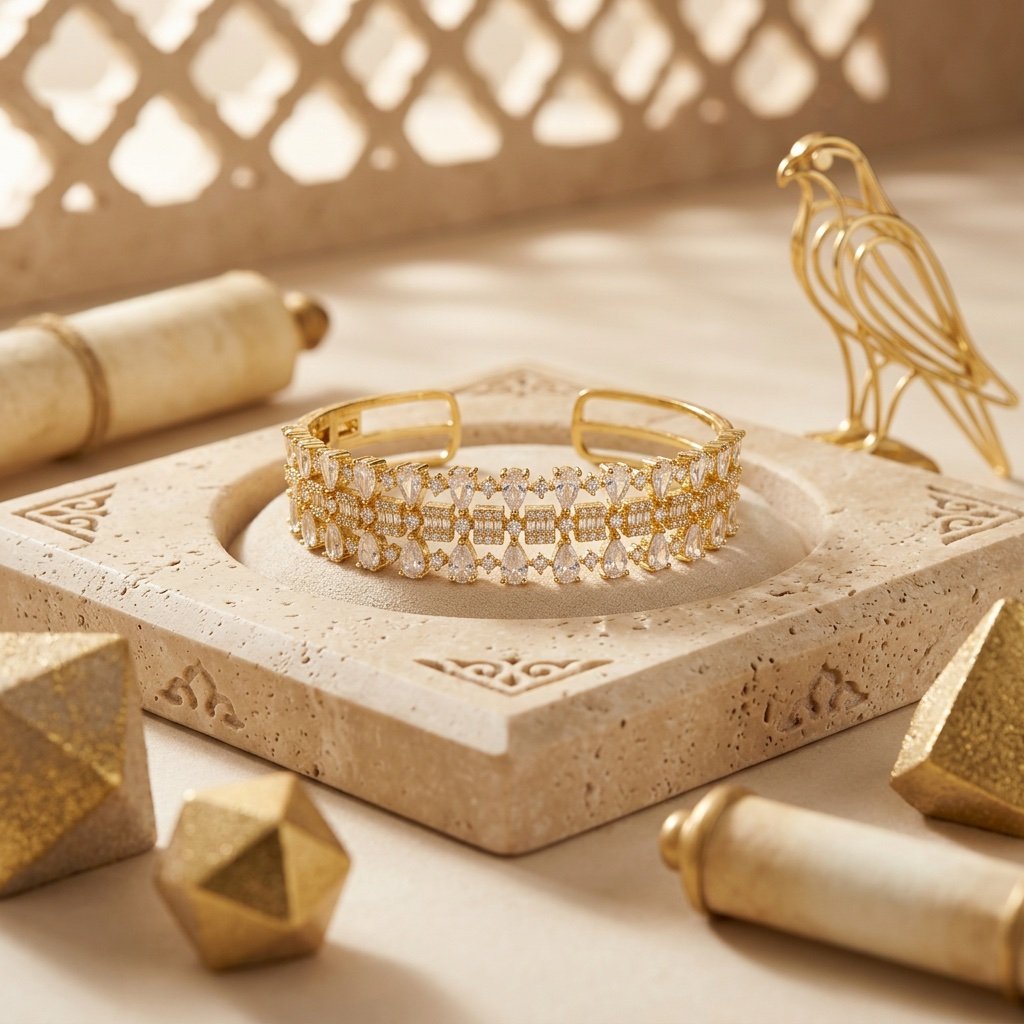 سوارة واقفه ذهبي S015 - صورة 1