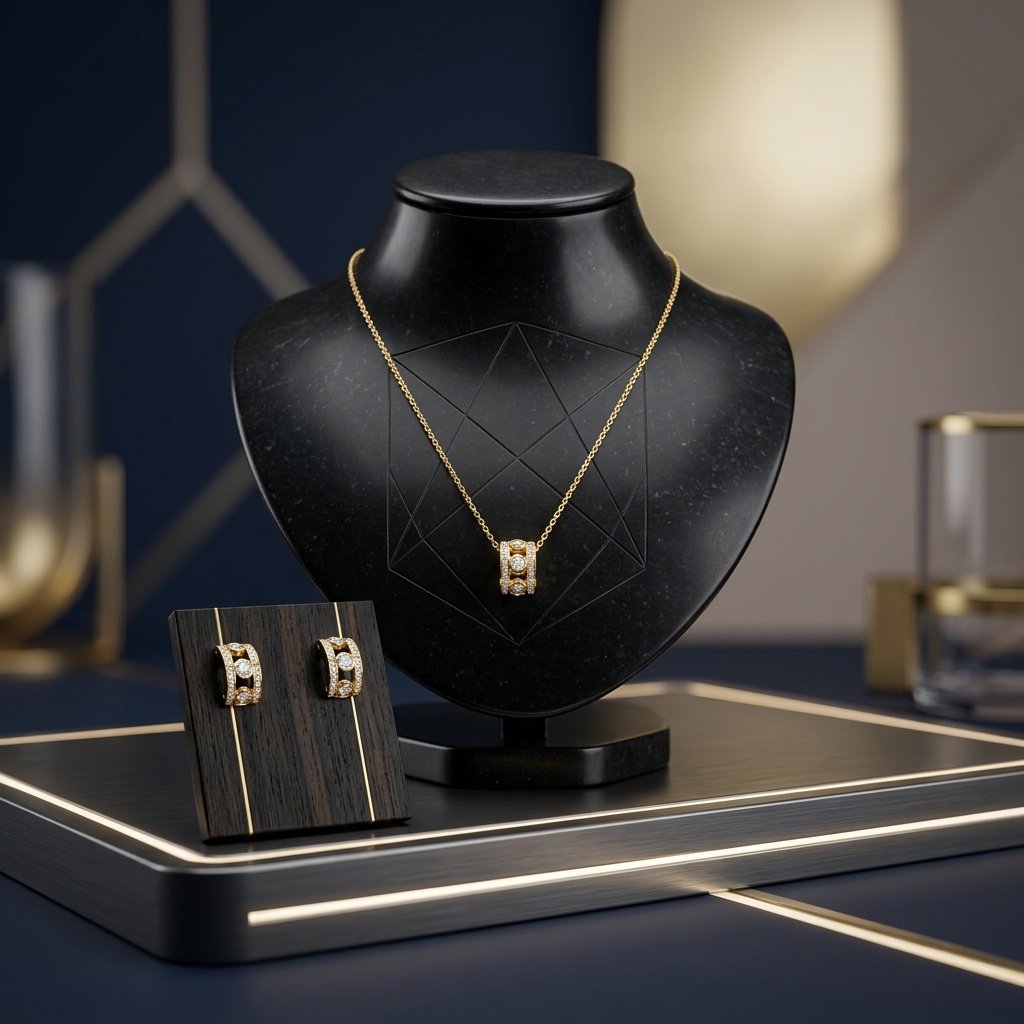 سلسال وحلق ذهبي SS018 - صورة 2