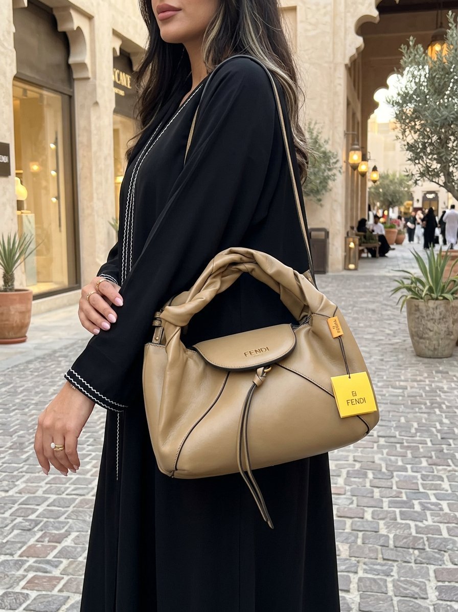 شنطة يد وكتف كبيرة مشمشي FEN - صورة 3