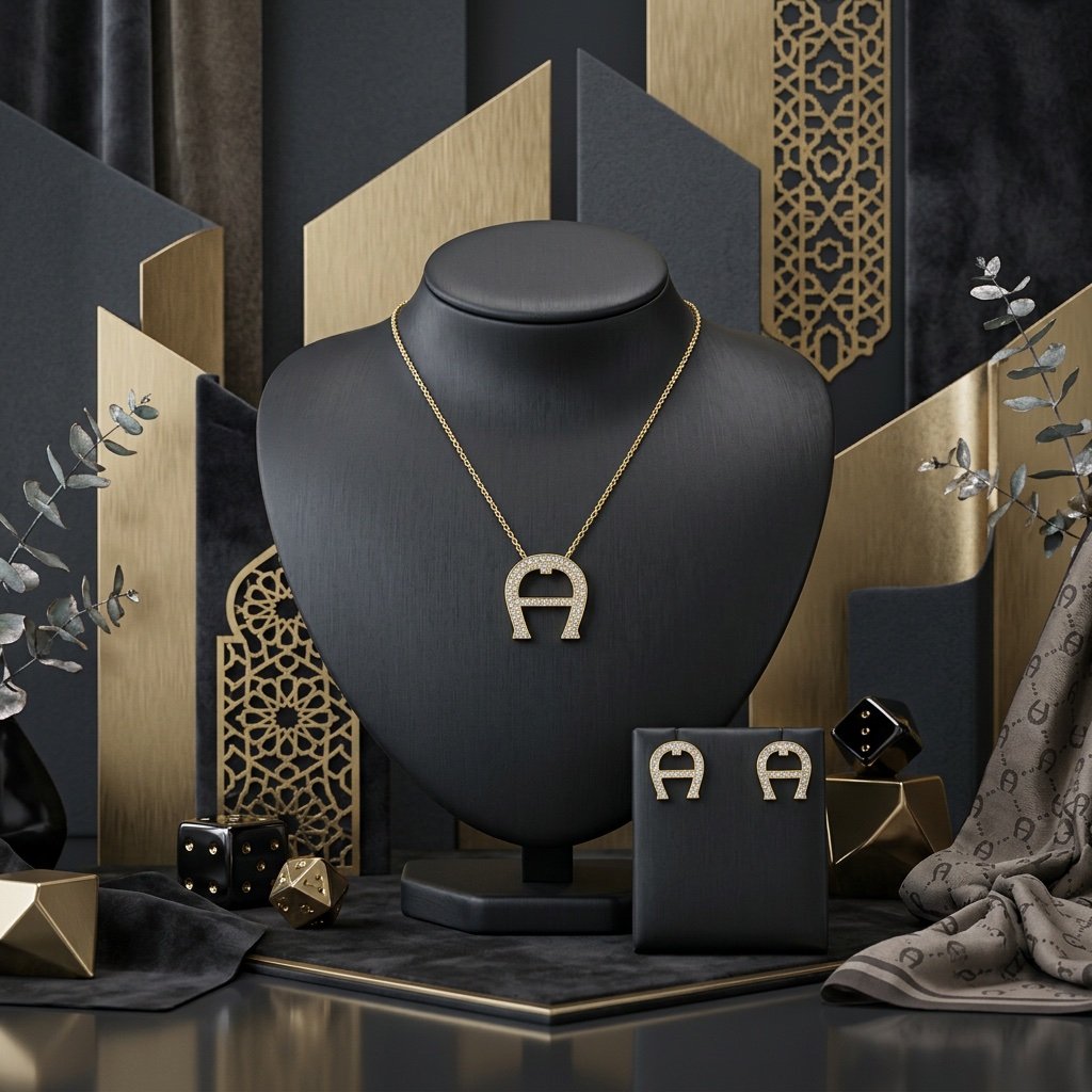 سلسال وحلق ذهبي SS008 - صورة 1