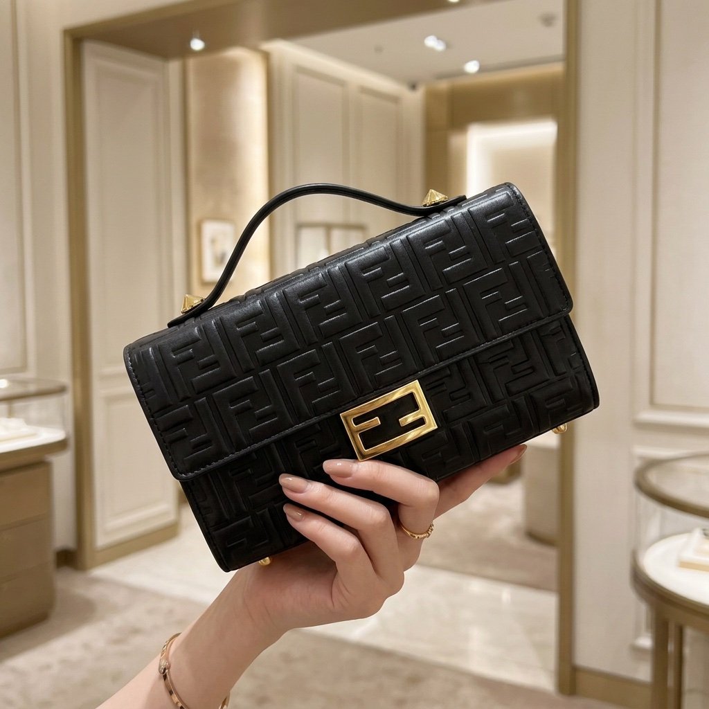 شنطة يد وسط أسود FEN - صورة 2