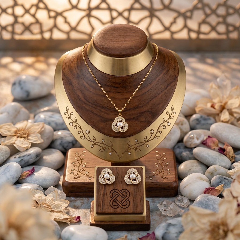 سلسال وحلق ذهبي SS002 - صورة 2