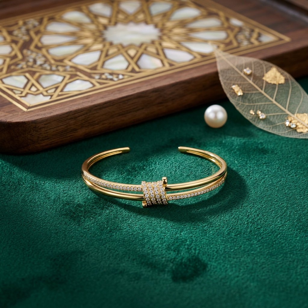 سوارة واقفه ذهبي S012 - صورة 1