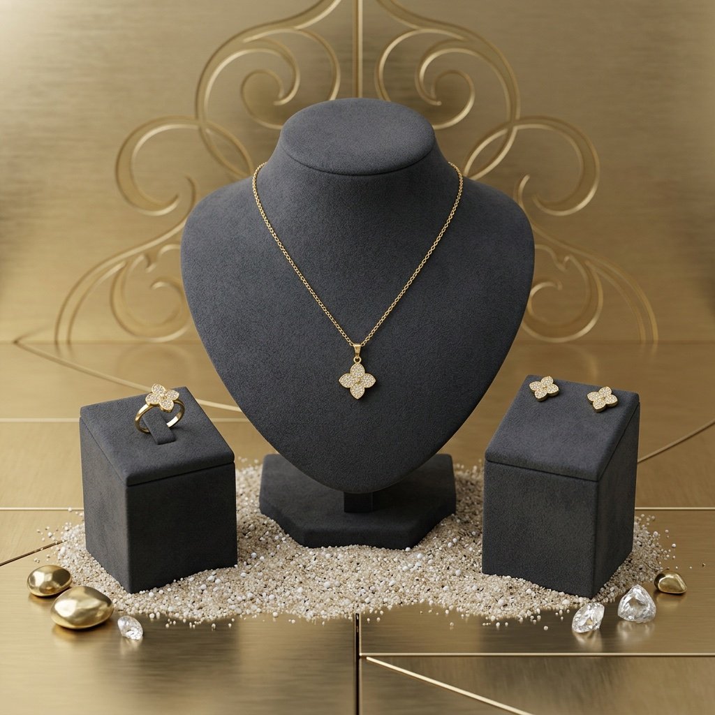 طقم 3 قطع ذهبي TS001 - صورة 1