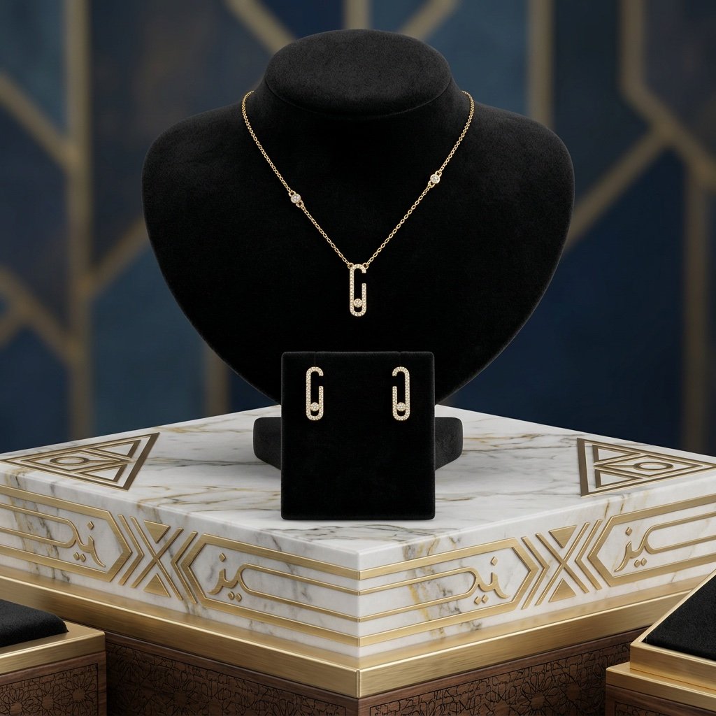 سلسال وحلق ذهبي SS003 - صورة 2