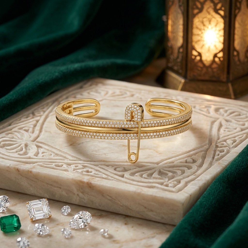 سوارة واقفه ذهبي S018 - صورة 1