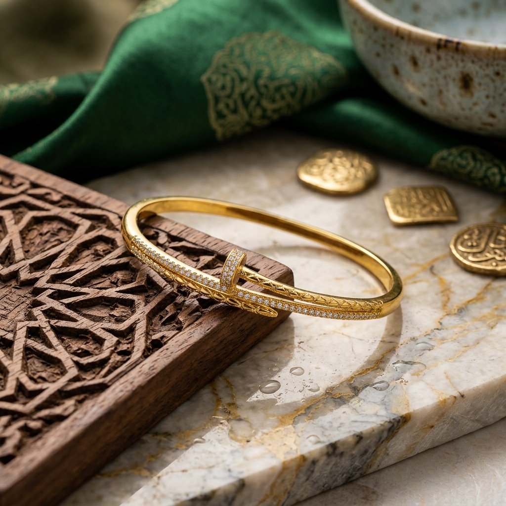 سوارة واقفه ذهبي S013 - صورة 2