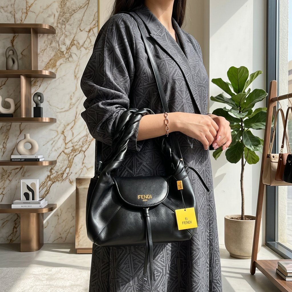 شنطة يد وكتف كبيرة أسود FEN - صورة 2