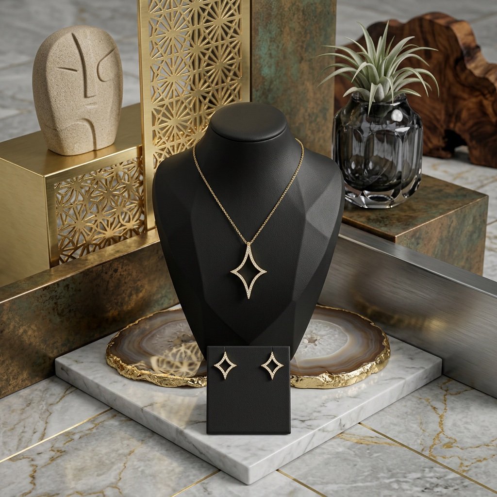 سلسال وحلق ذهبي SS005 - صورة 1