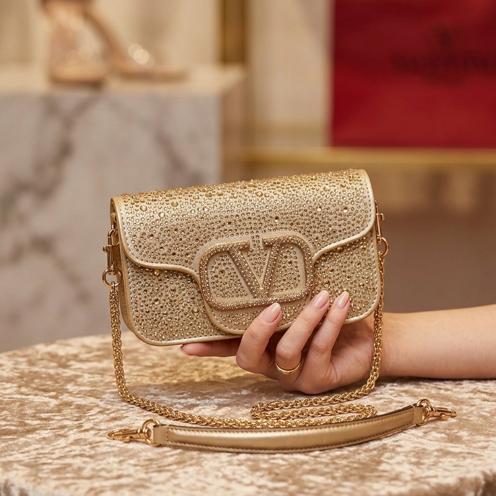 شنطة يد صغيرة سهرة ذهبي VAL - صورة 2