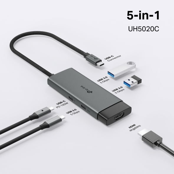 موزع USB Type-C متعدد المنافذ 5 في 1 | TP-Link UH5020C - صورة 2